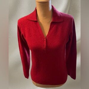 Geneva Women's V-Neck Red Sweater